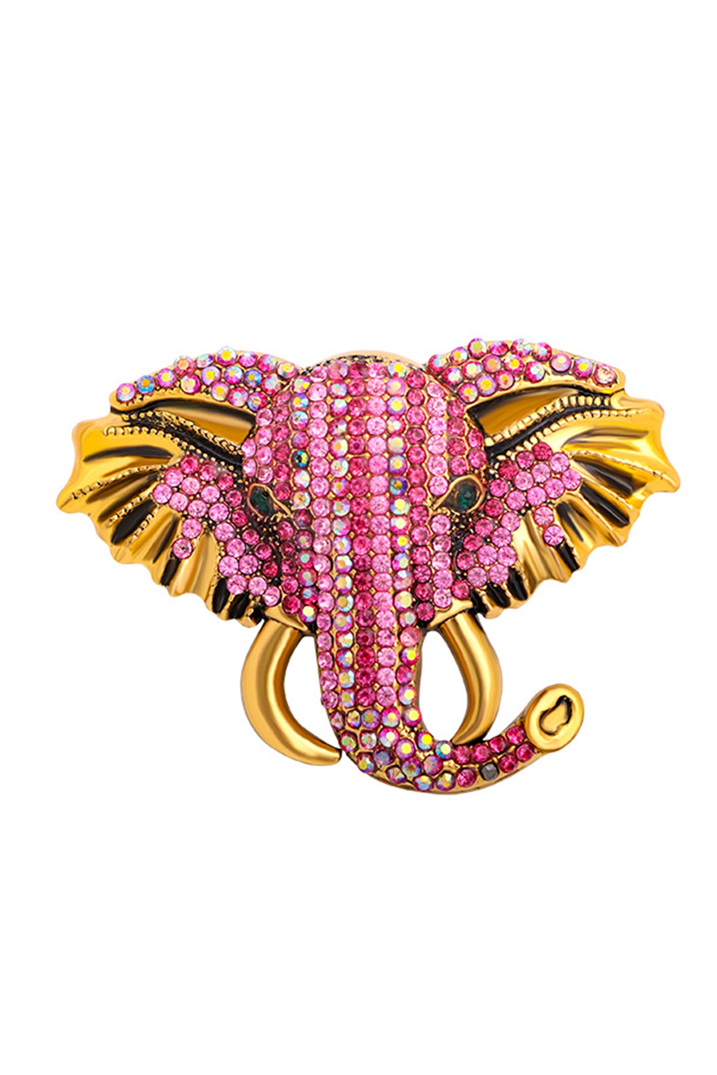 Elephant Head Rhinestone Brooch PA3695
