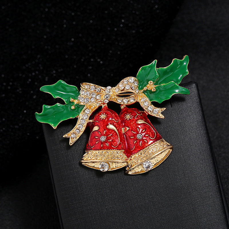 Christmas Bell Rhinestone Brooch PA3728