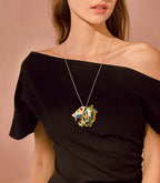 Tiger Head Rhinestone Brooch PA3739