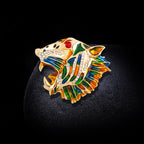 Tiger Head Rhinestone Brooch PA3739