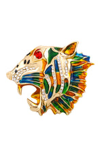 Tiger Head Rhinestone Brooch PA3739