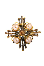 Cross Pearl Rhinestone Brooch PA3766