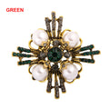 Cross Pearl Rhinestone Brooch PA3766