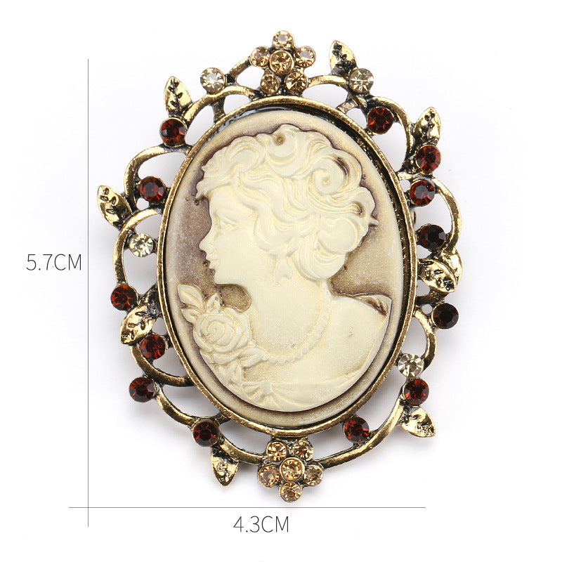 Baroque Portrait Brooch PA3778
