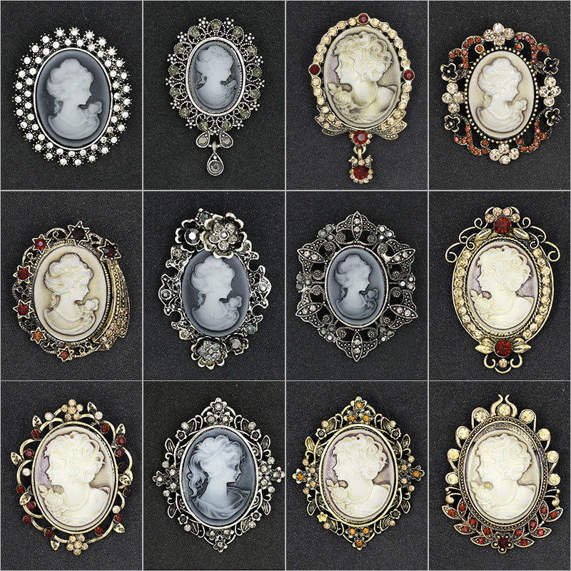 Baroque Portrait Brooch PA3778