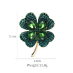 Clover Rhinestone Brooch PA3792