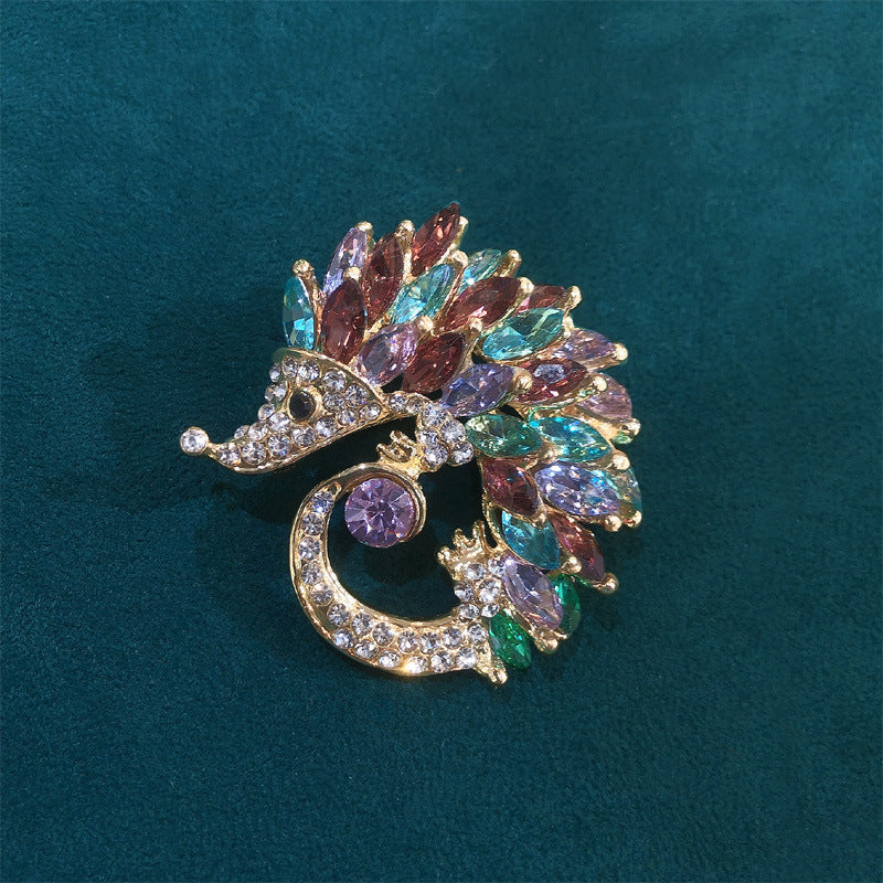 Hedgehog Rhinestone Brooch PA3833