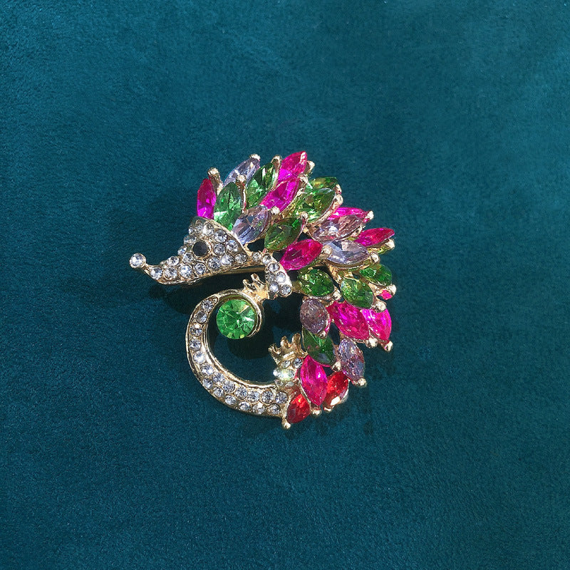 Hedgehog Rhinestone Brooch PA3833
