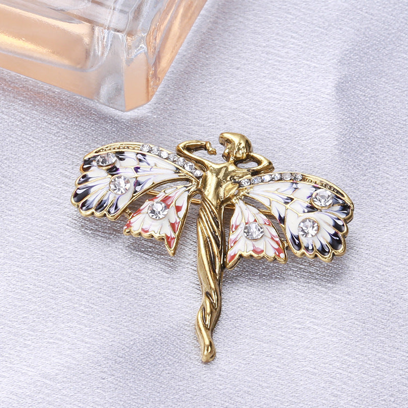 Angel Rhinestone Brooch PA3839