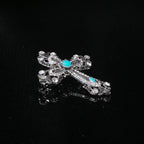 Cross Rhinestone Pearl Brooch PA3845