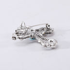 Cross Rhinestone Pearl Brooch PA3845