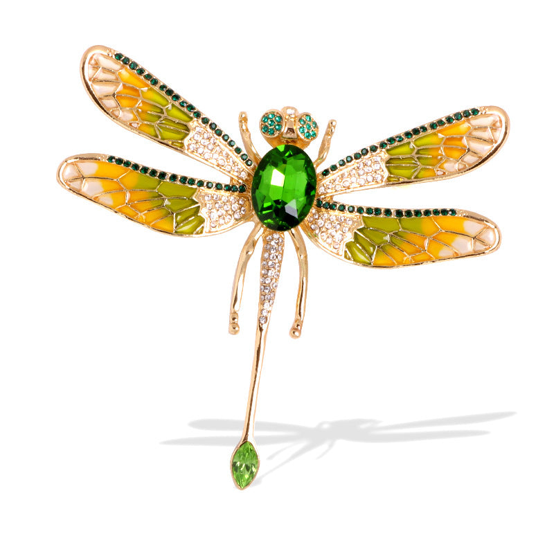 Alloy Rhinestone Dragonfly Brooch PA3855