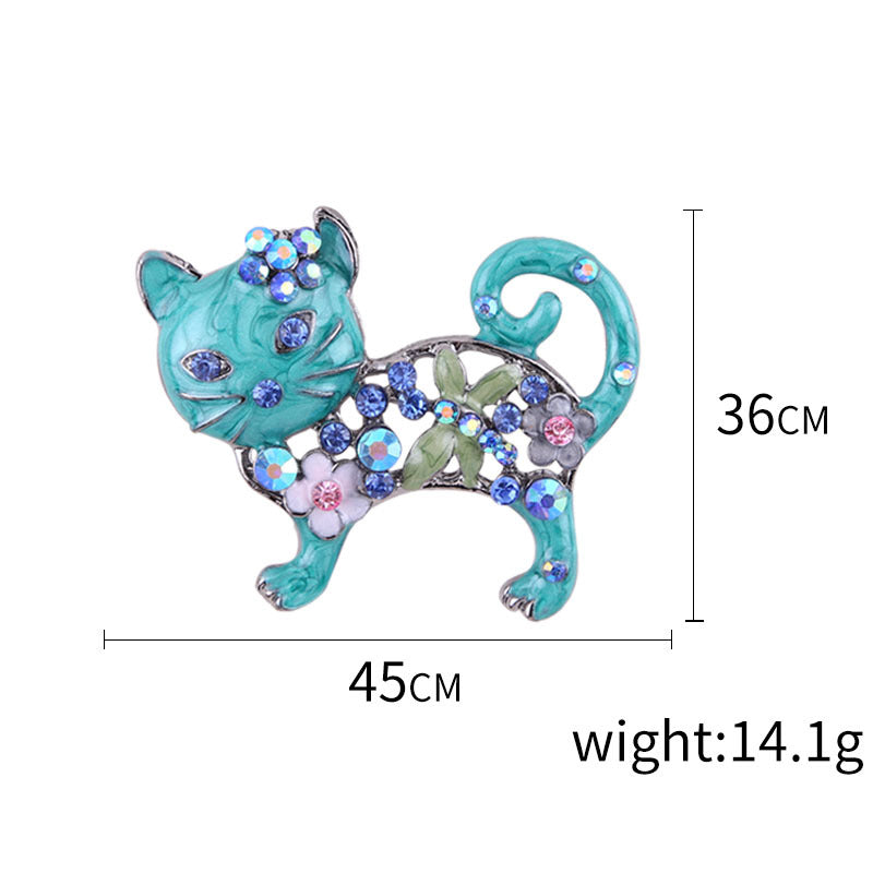 Cat Rhinestone Brooch PA3861