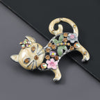 Cat Rhinestone Brooch PA3861