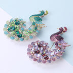 Peacock Alloy Rhinestone Brooch PA3878