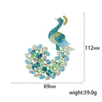 Peacock Alloy Rhinestone Brooch PA3878