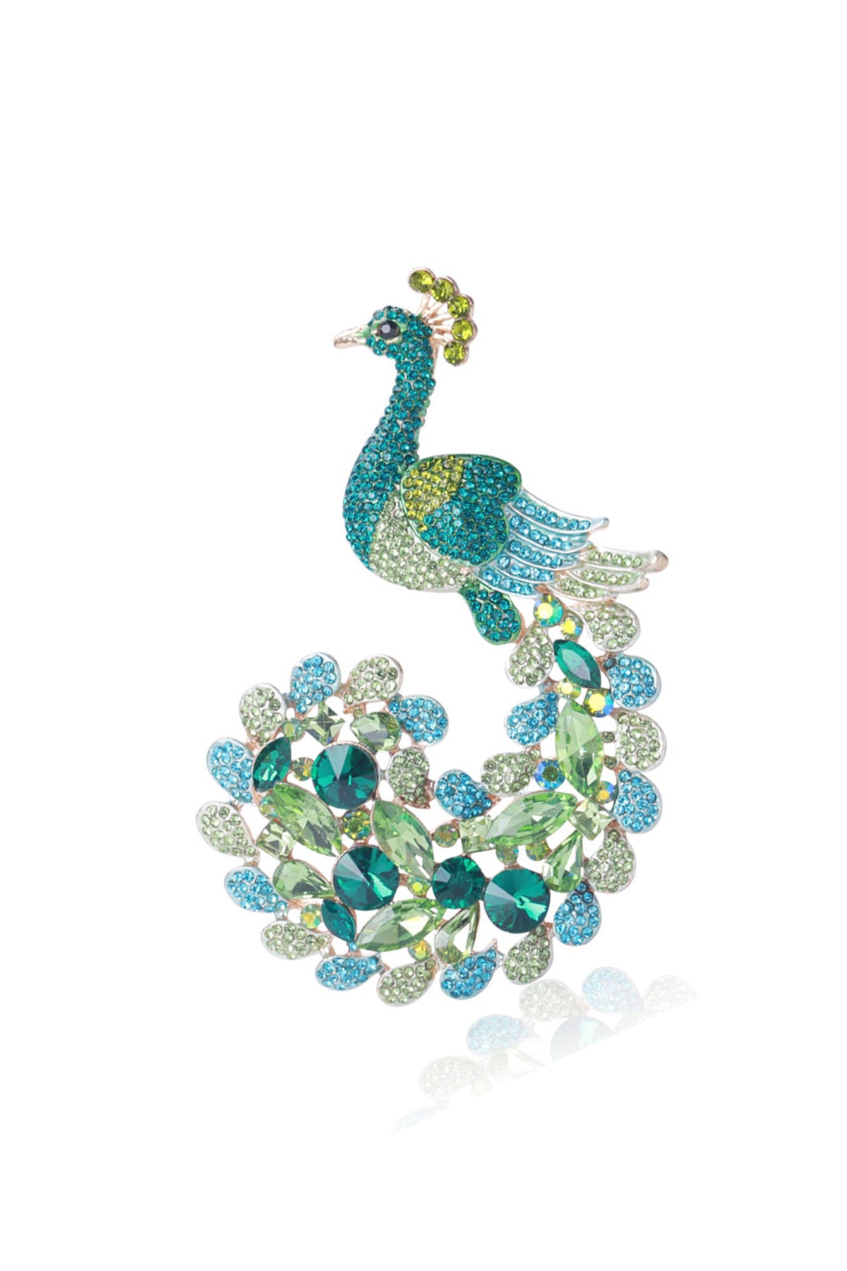 Peacock Alloy Rhinestone Brooch PA3878