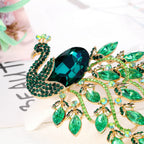 Peacock Rhinestone Brooch PA3910
