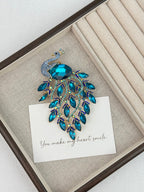 Peacock Rhinestone Brooch PA3910 - view 7