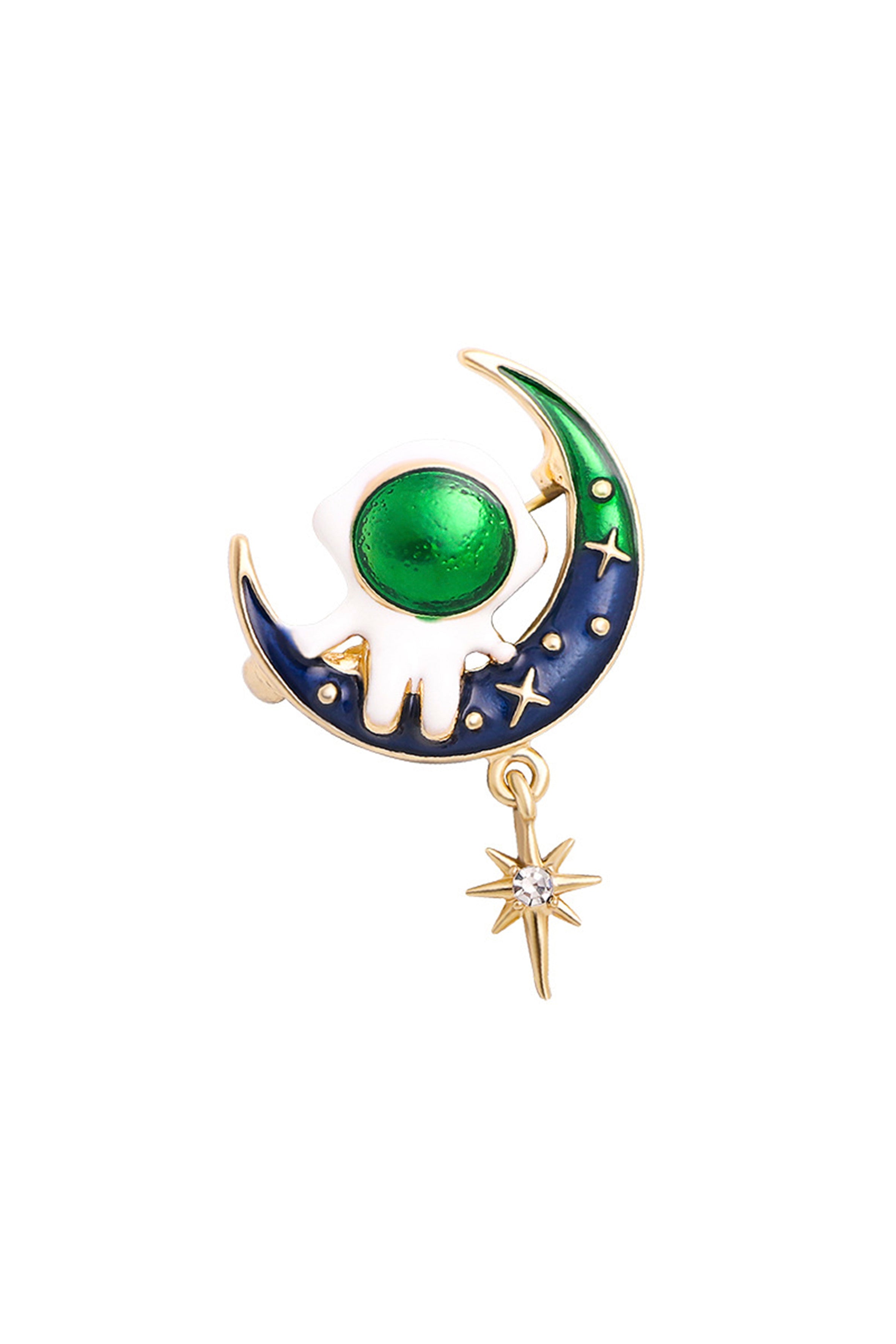 Alloy Oil-dripping Moon Brooch PA4005