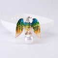 Eagle Rhinestone Pearl Brooch PA4056