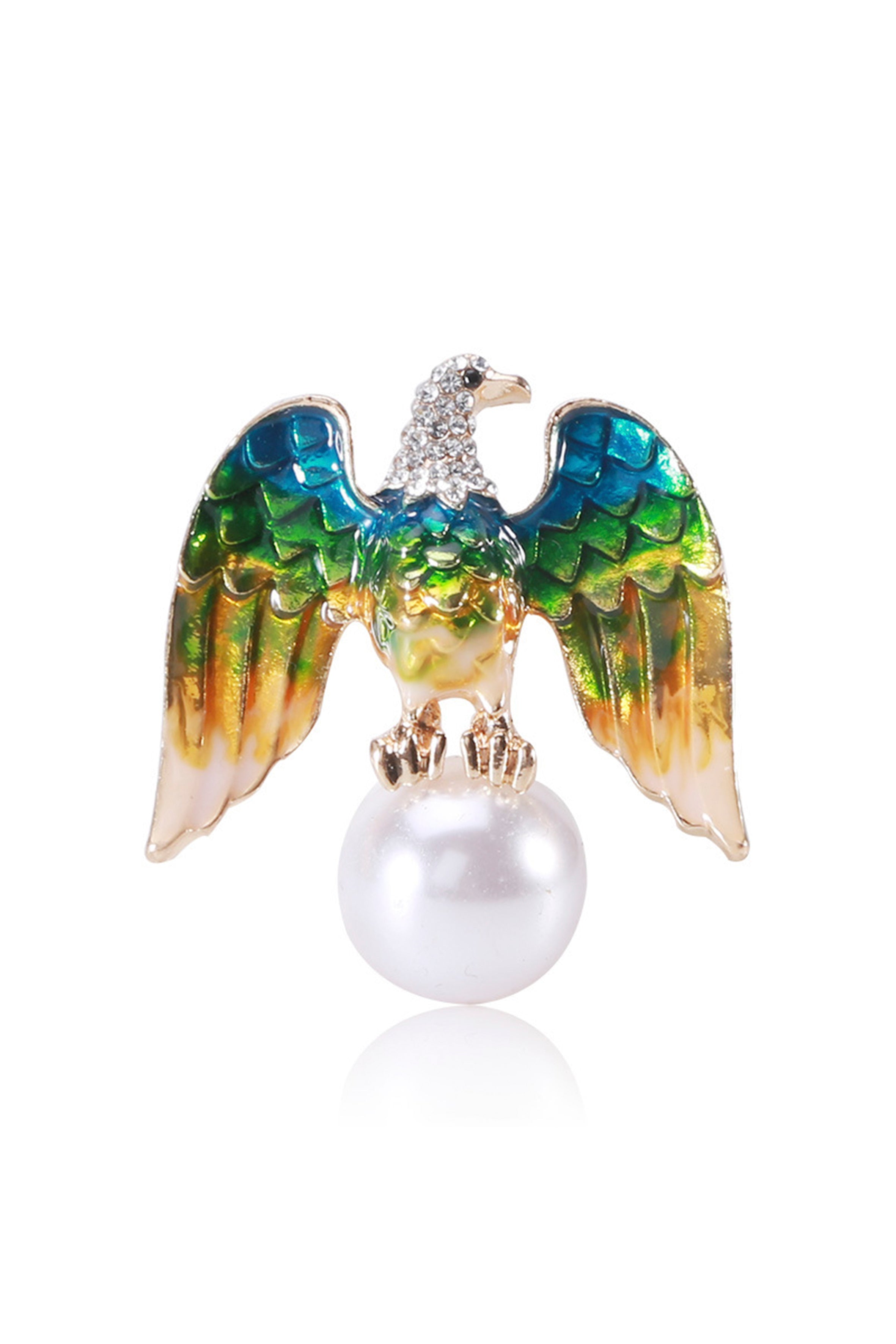 Eagle Rhinestone Pearl Brooch PA4056
