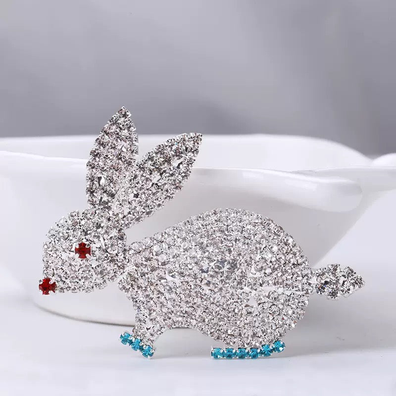 Rabbit Alloy Rhinestone Brooch PA4063