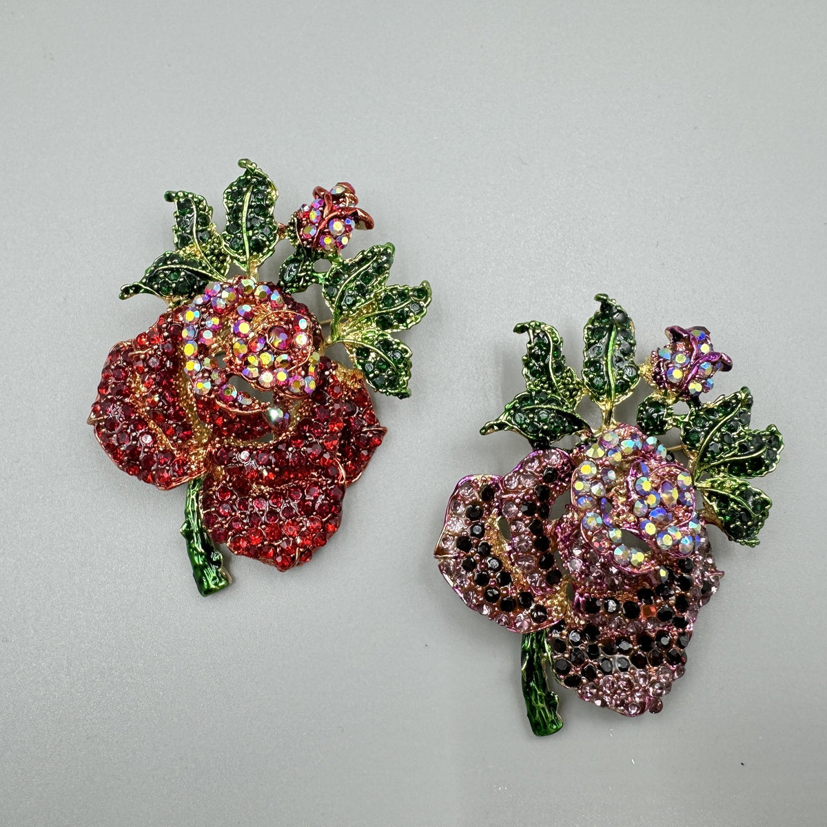 Rose Rhinestone Brooch PA4071