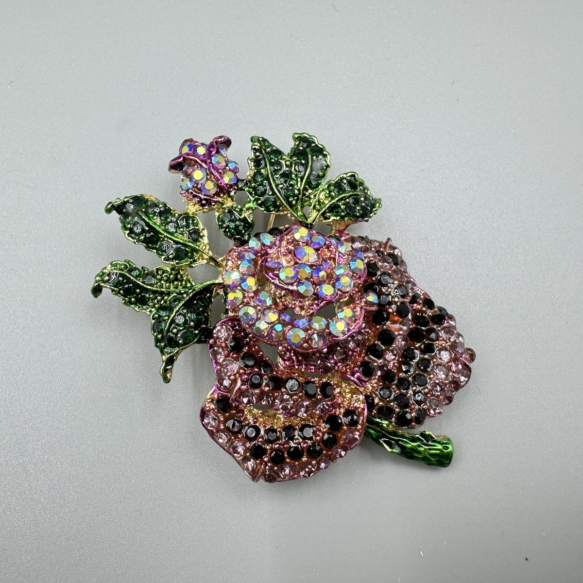 Rose Rhinestone Brooch PA4071