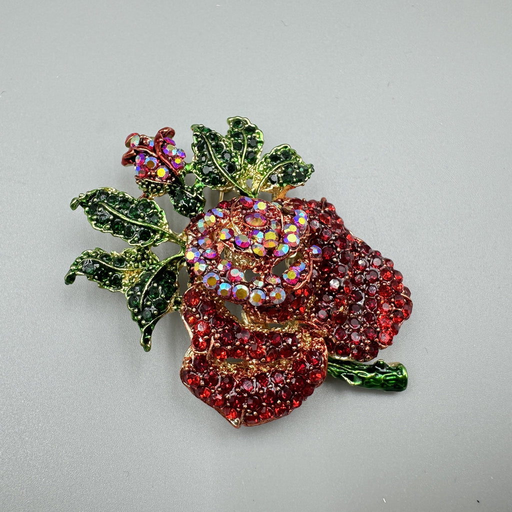 Rose Rhinestone Brooch PA4071