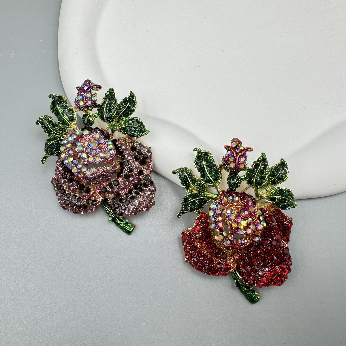 Rose Rhinestone Brooch PA4071
