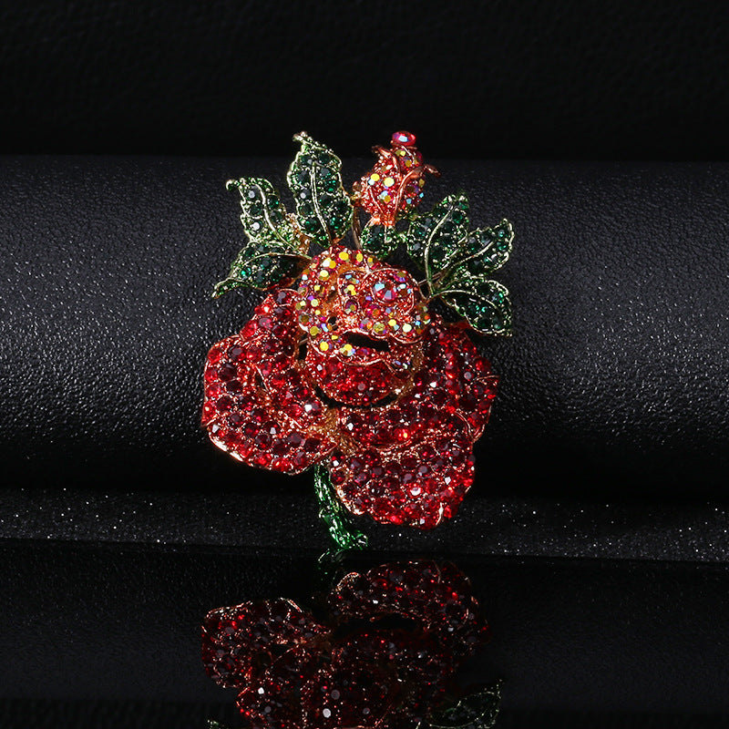 Rose Rhinestone Brooch PA4071