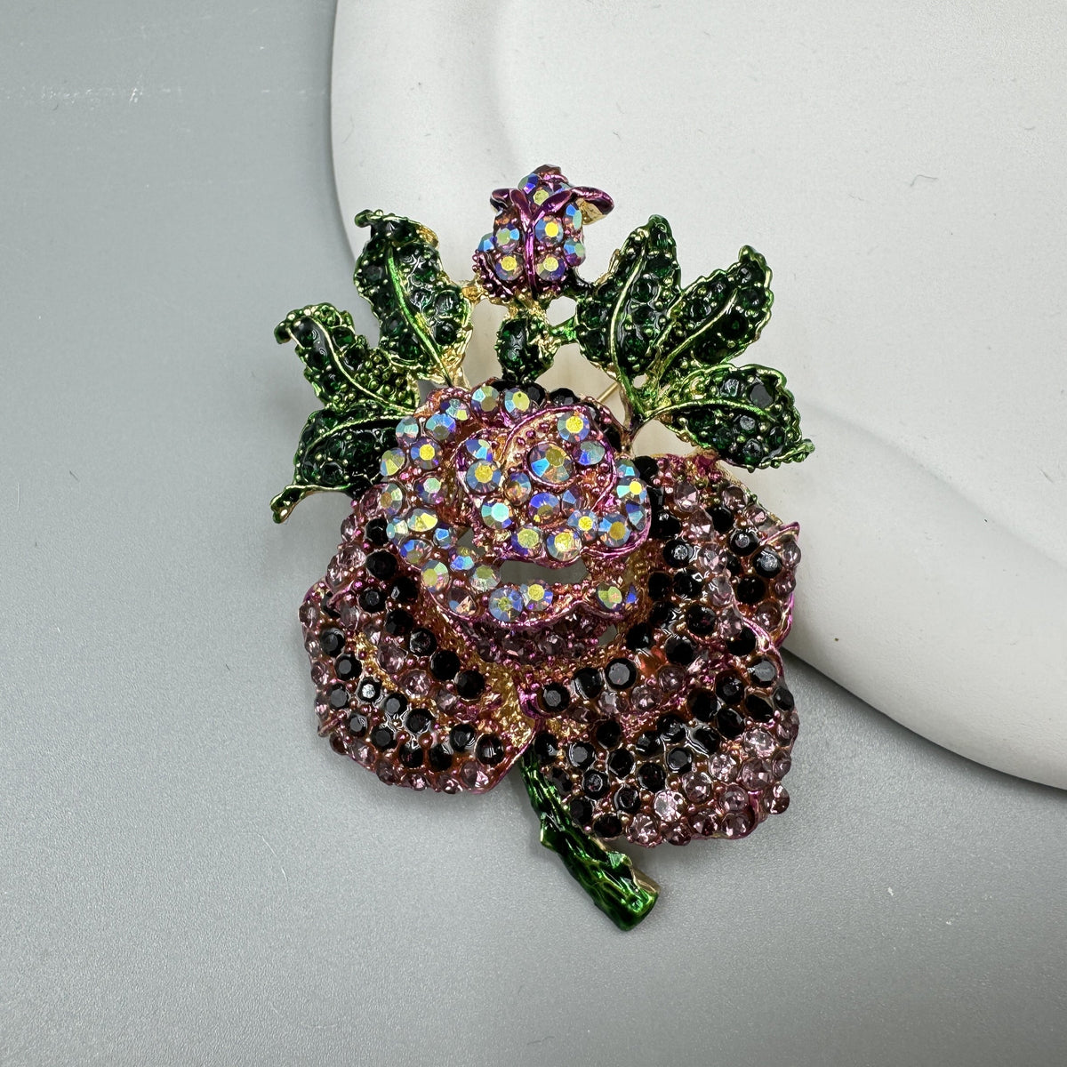 Rose Rhinestone Brooch PA4071