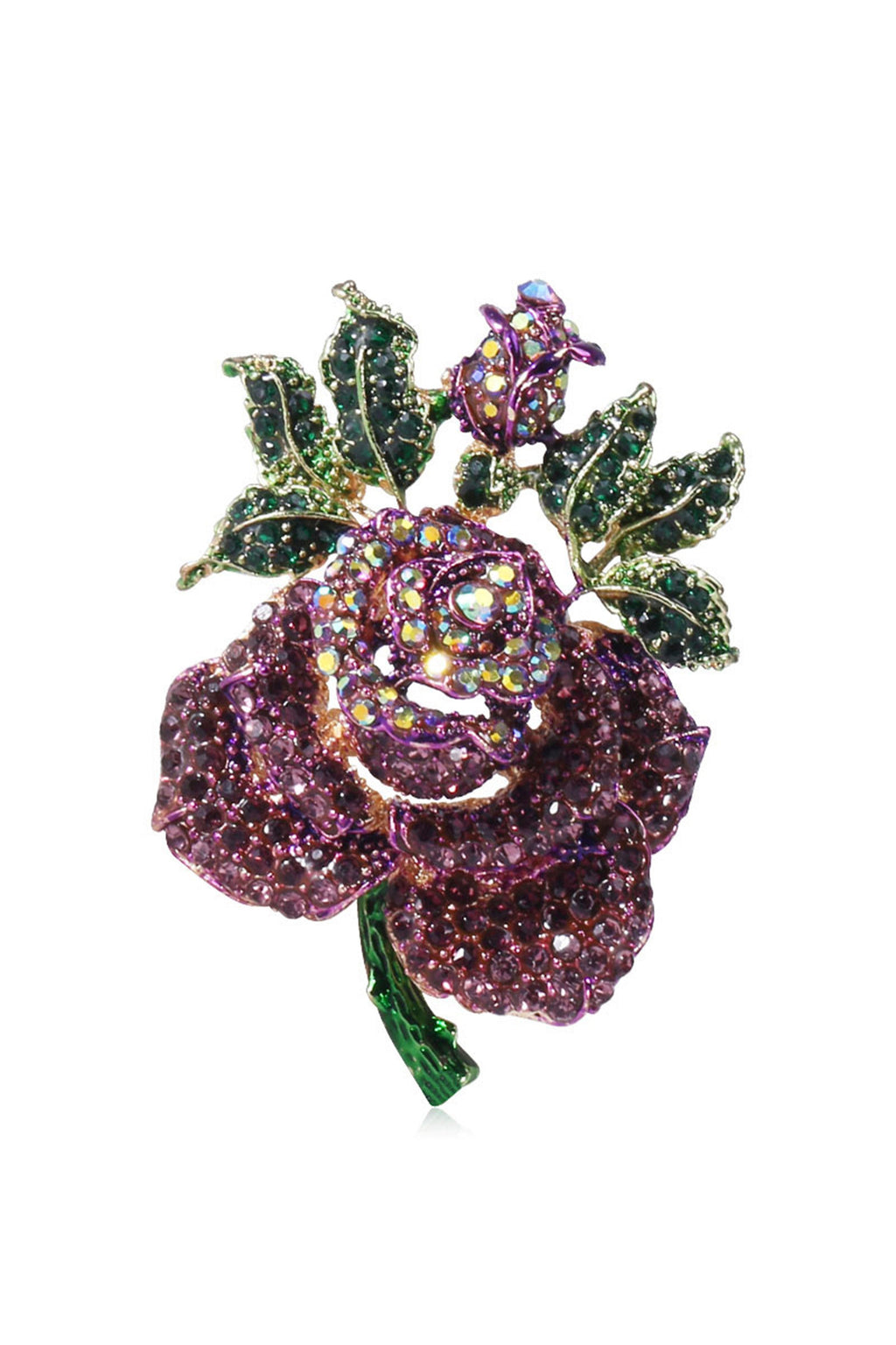 Rose Rhinestone Brooch PA4071
