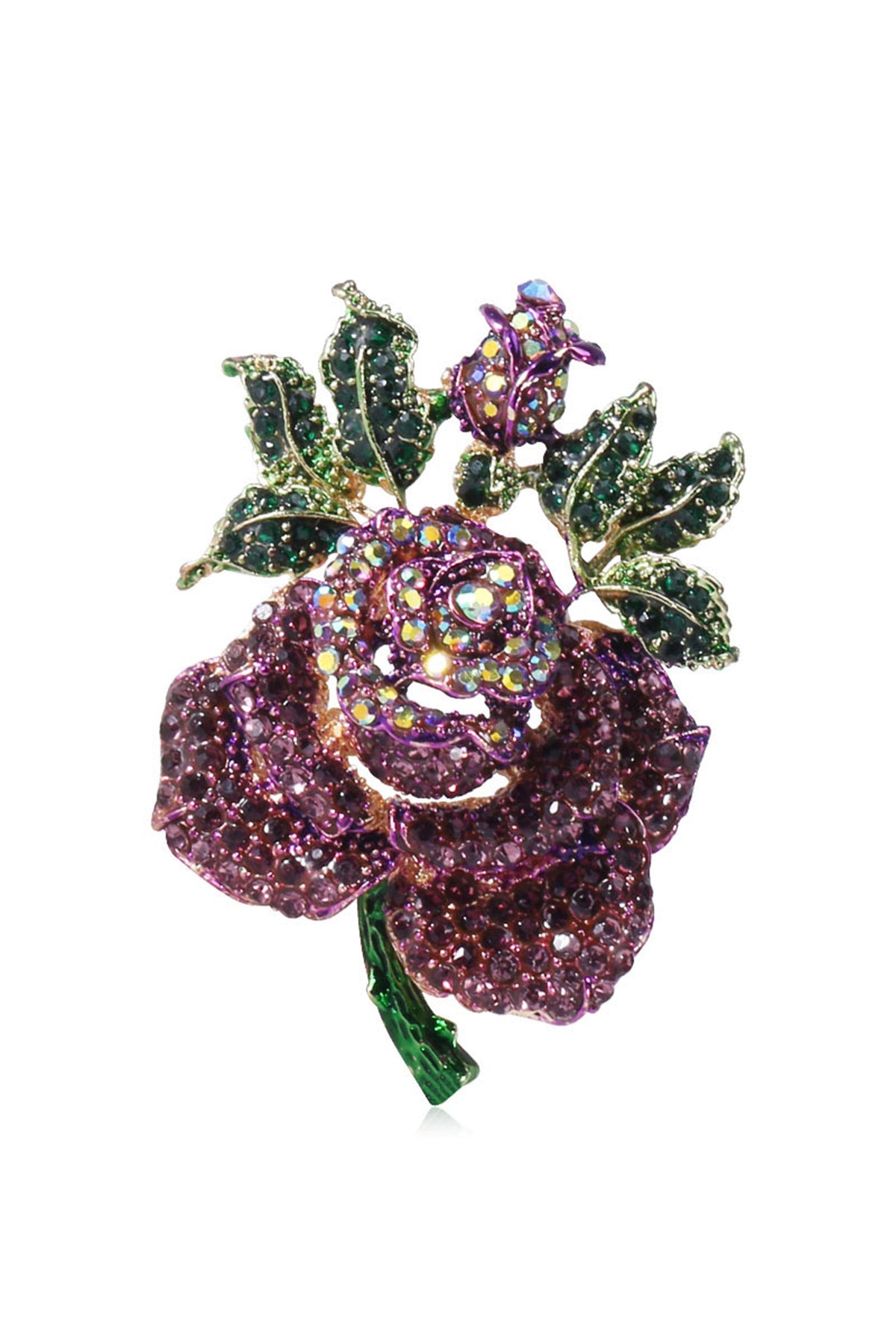 Rose Rhinestone Brooch PA4071