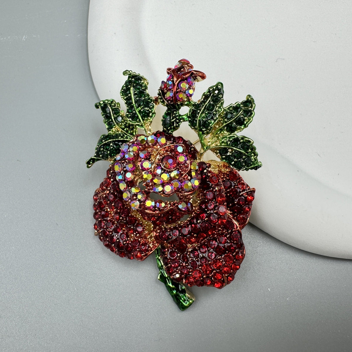 Rose Rhinestone Brooch PA4071