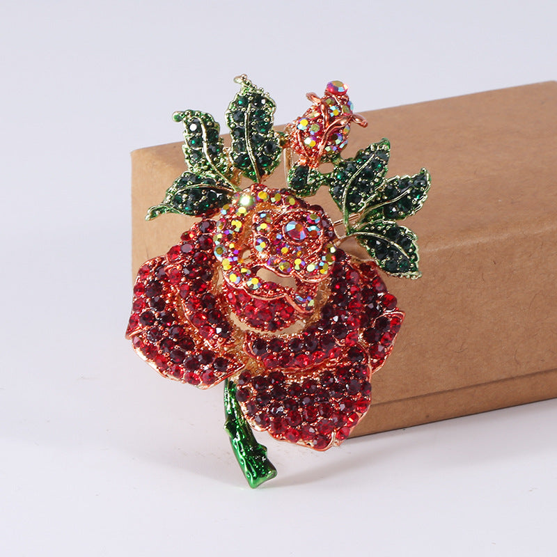 Rose Rhinestone Brooch PA4071