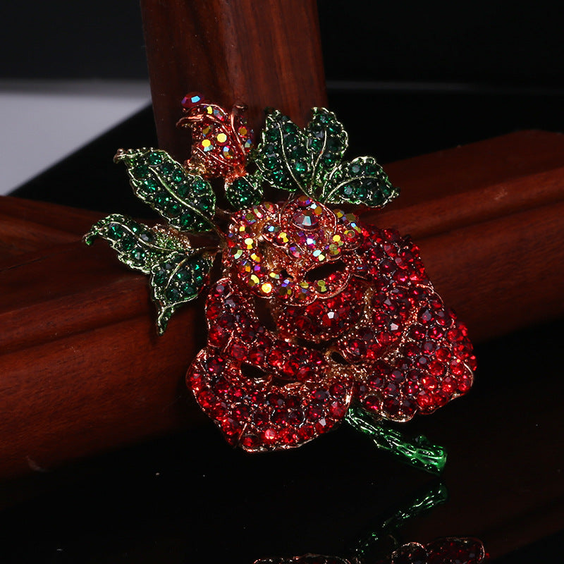 Rose Rhinestone Brooch PA4071