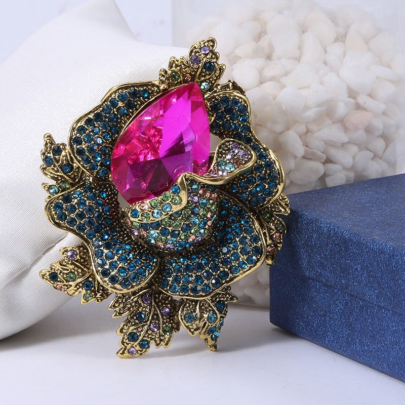 Floral Rhinestone Brooch PA4074