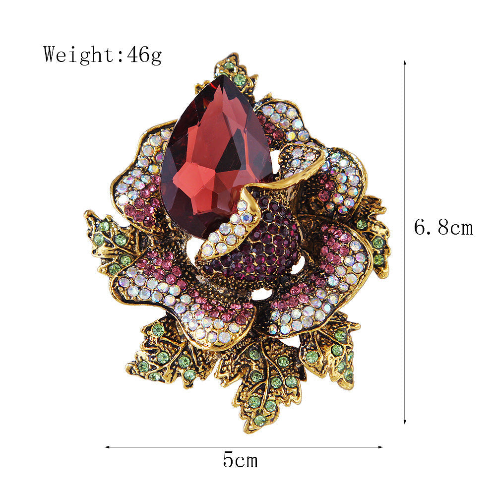Floral Rhinestone Brooch PA4074