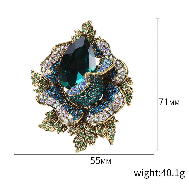 Floral Rhinestone Brooch PA4074