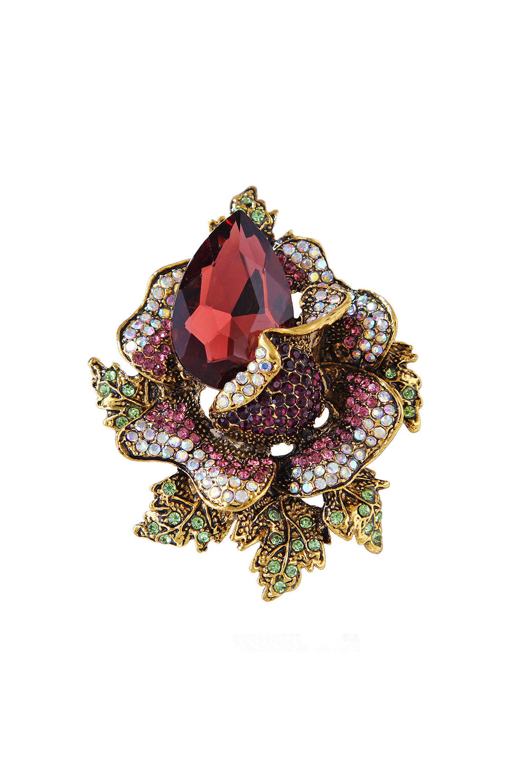 Floral Rhinestone Brooch PA4074
