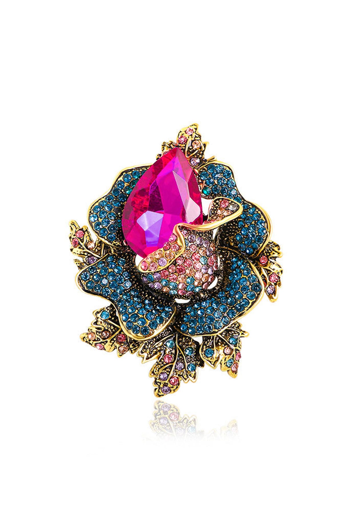 Floral Rhinestone Brooch PA4074