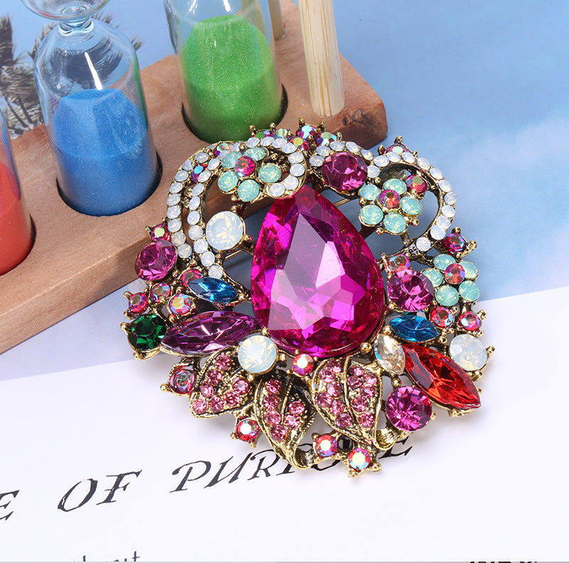 Floral Rhinestone Brooch PA4120