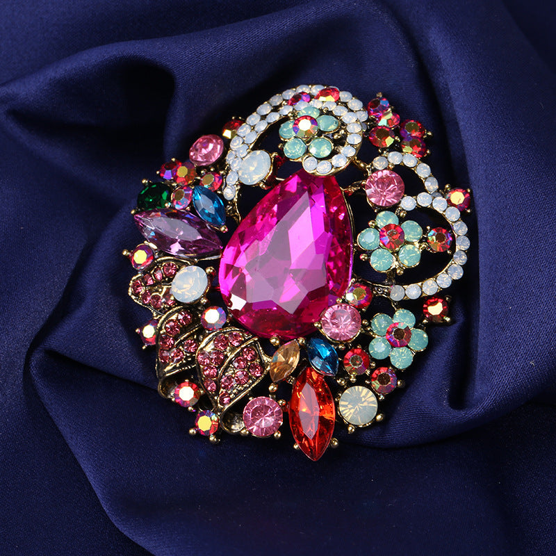 Floral Rhinestone Brooch PA4120