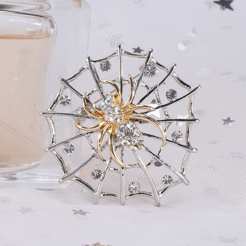 Spider Alloy Rhinestone Brooch PA4138
