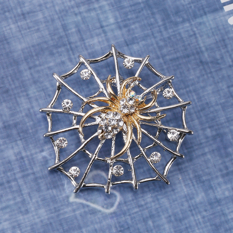 Spider Alloy Rhinestone Brooch PA4138