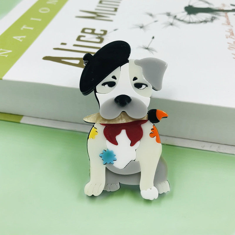 Pug Dog Acrylic Brooch PA4144