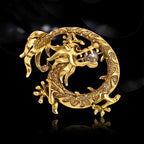 Containing Beads Dragon  Crystal Alloy Brooch PA4148