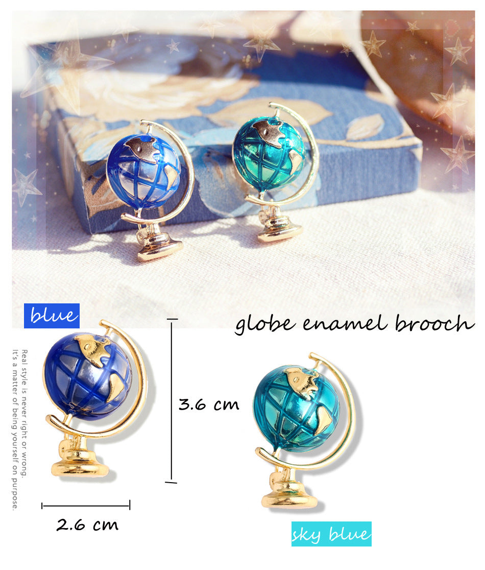 Alloy Oil-dripping Globe Brooch PA4174